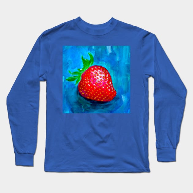 An Overworked Strawberry Long Sleeve T-Shirt by Art of V. Cook